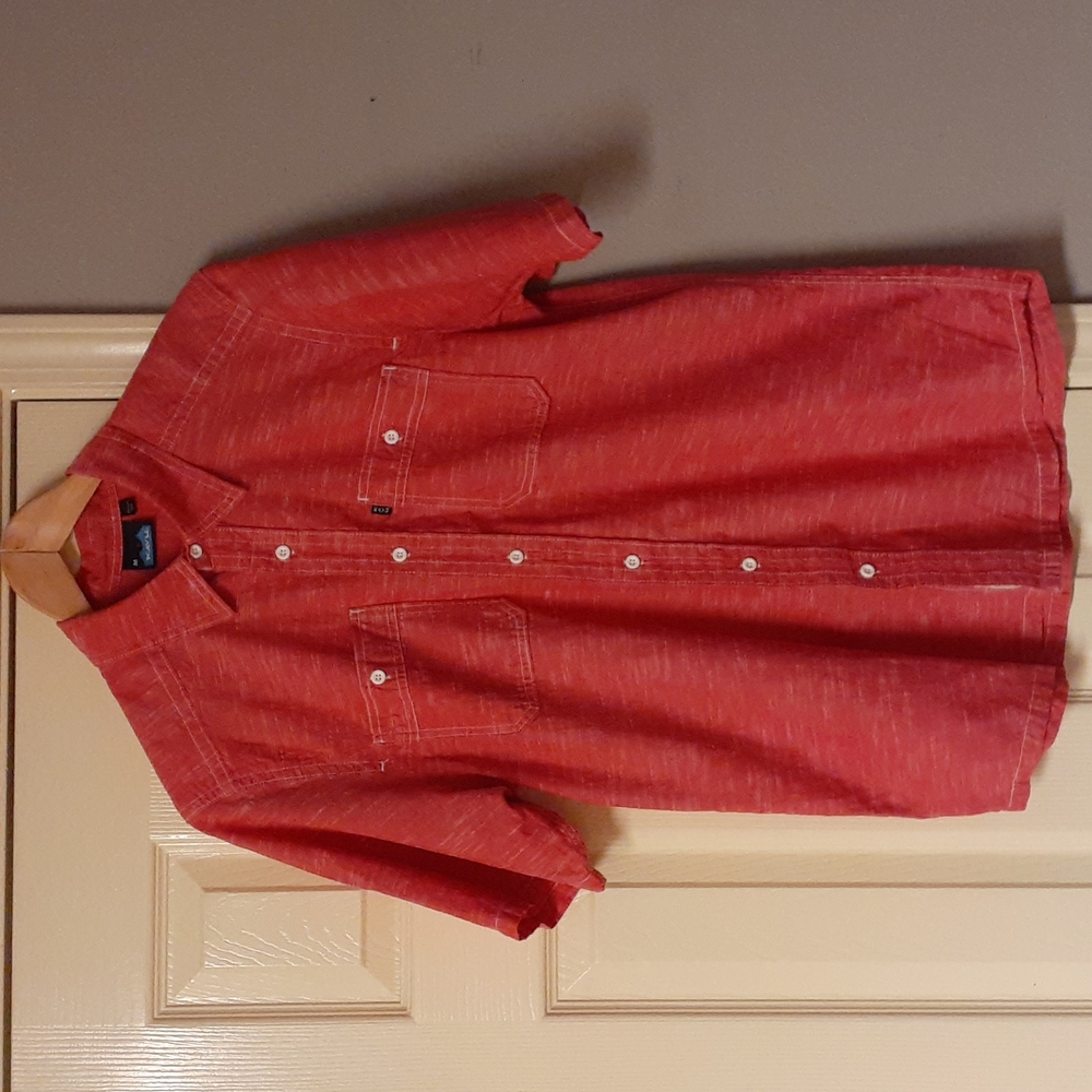 Kavu Men's Washed Salmon Short Sleeve Button Up Shirt [M]
